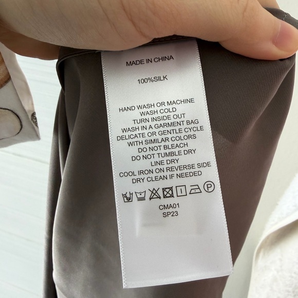 Quince 100% washable silk skirt Large grey - Picture 4 of 6